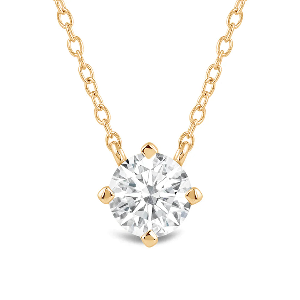 Kite Set Round Lab Created Diamond Solitaire Pendant with 18KT Yellow Gold / Lab / 2 Cut Diamond in 14KT Yellow Gold / Lab / 2 view 3
