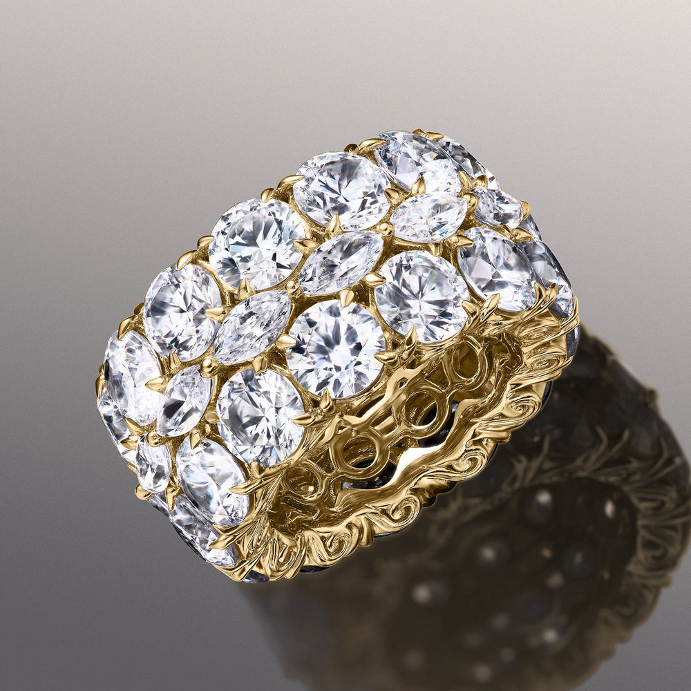 The Krasner Eternity Ring with 18KT Yellow Gold / Lab / 21 1/3 Cut Diamond in 14KT Yellow Gold / Lab / 21 1/3 view 2
