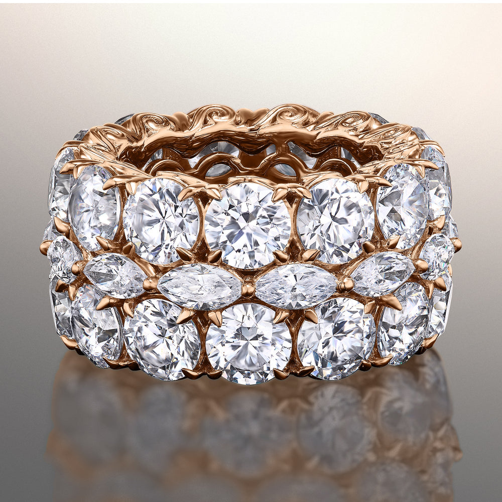 The Krasner Eternity Ring with 18KT Rose Gold / Lab / 21 1/3 Cut Diamond in 14KT Rose Gold / Lab / 21 1/3 view 1

