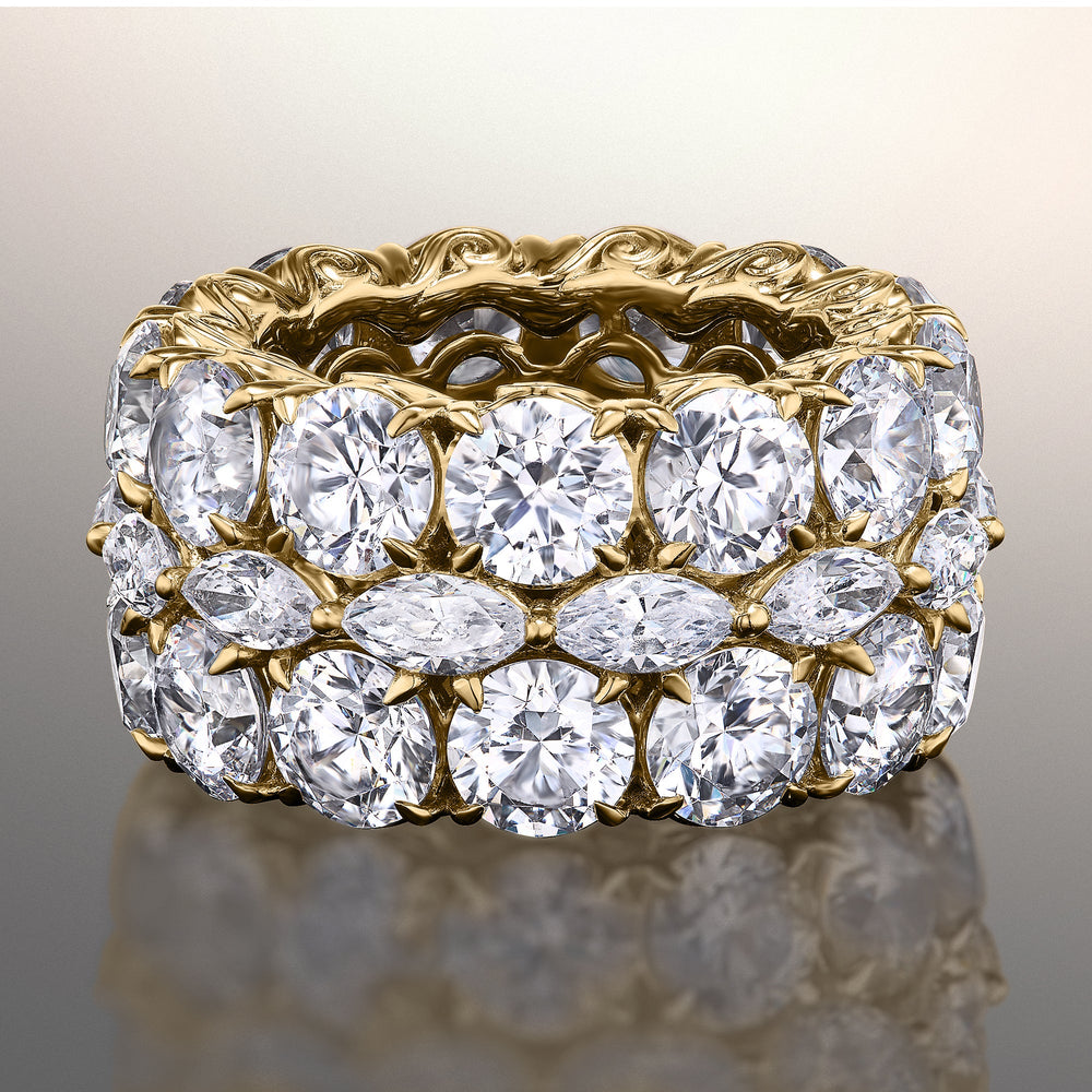 The Krasner Eternity Ring with 18KT Yellow Gold / Lab / 21 1/3 Cut Diamond in 14KT Yellow Gold / Lab / 21 1/3 view 1
