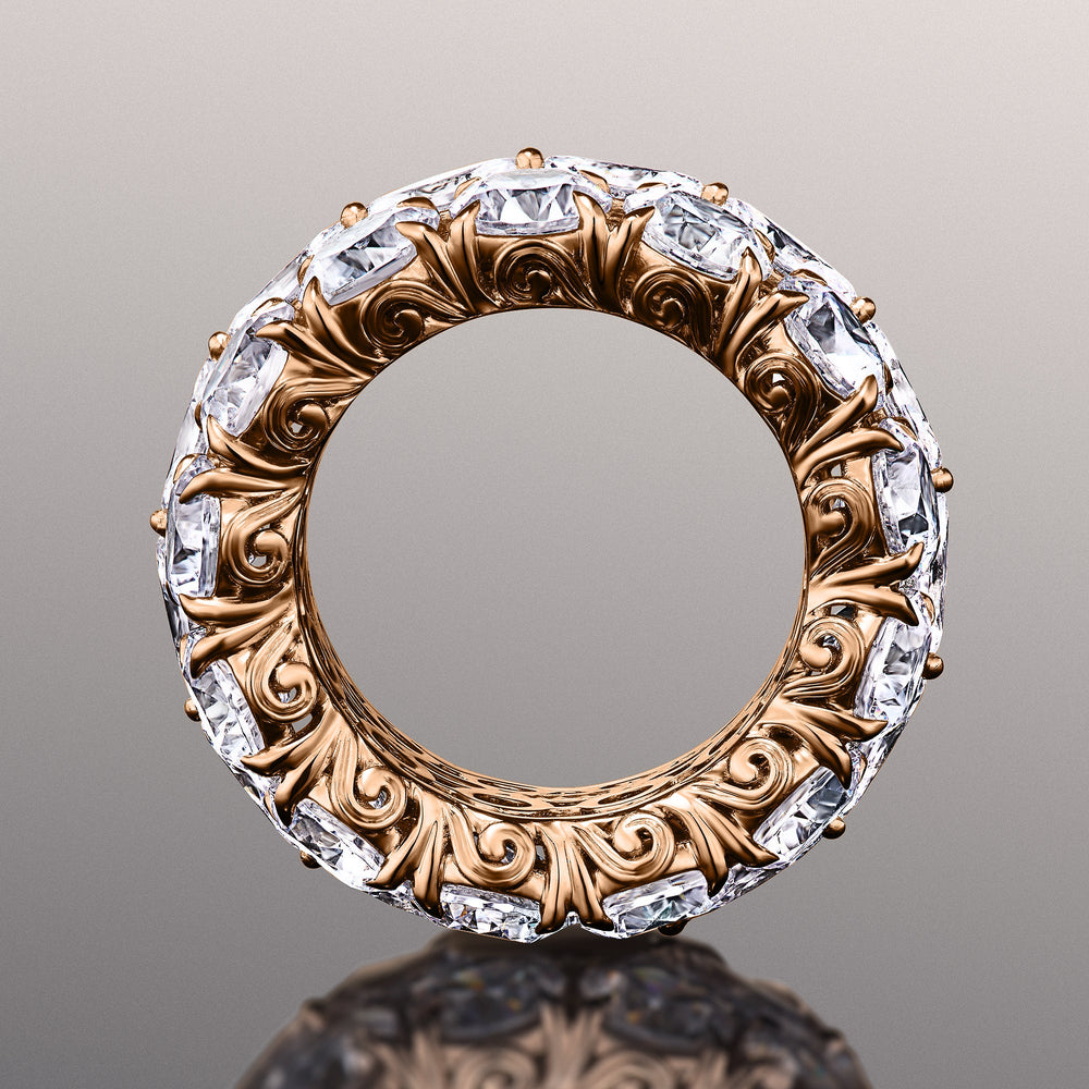 The Krasner Eternity Ring with 18KT Rose Gold / Lab / 21 1/3 Cut Diamond in 14KT Rose Gold / Lab / 21 1/3 view 3
