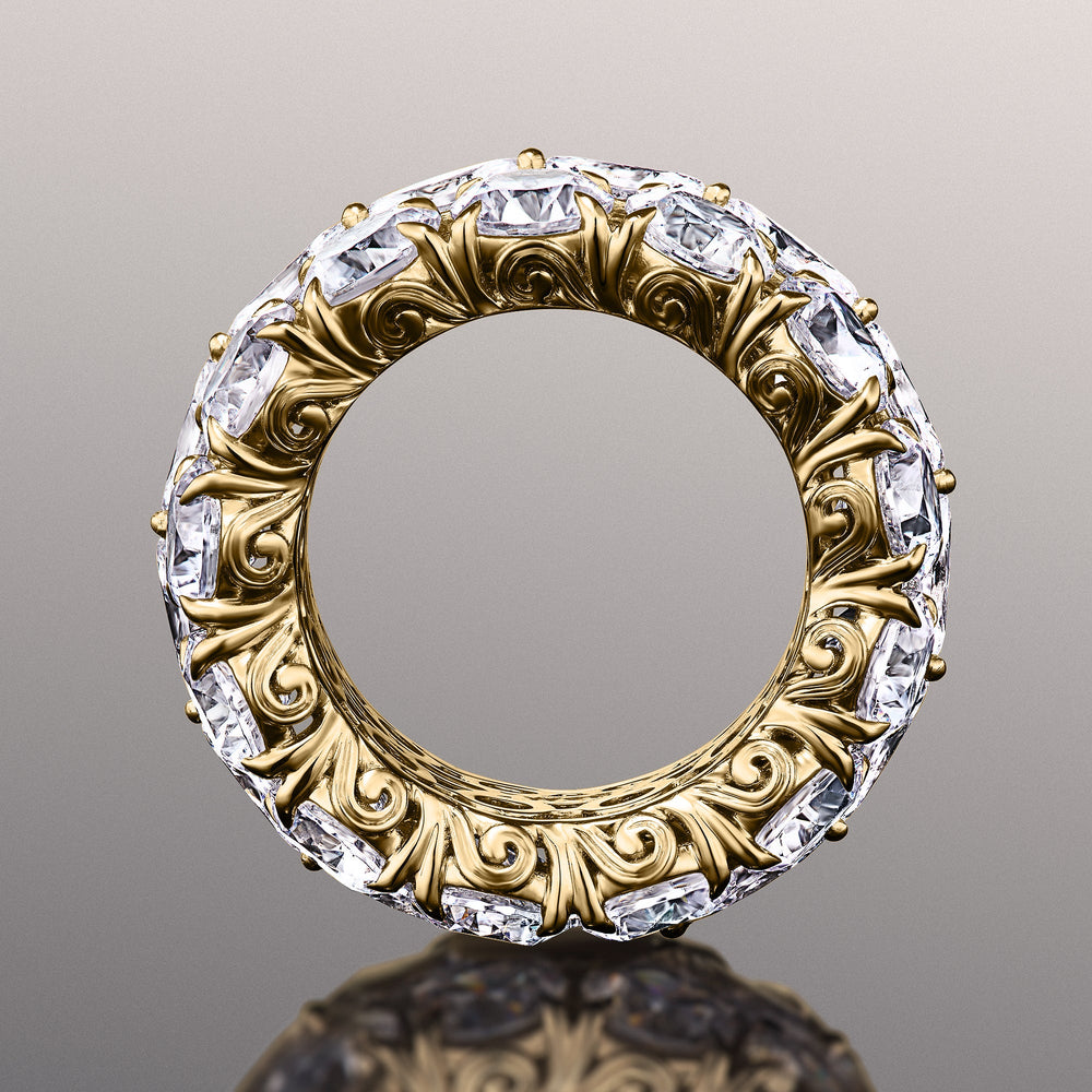 The Krasner Eternity Ring with 18KT Yellow Gold / Lab / 21 1/3 Cut Diamond in 14KT Yellow Gold / Lab / 21 1/3 view 3
