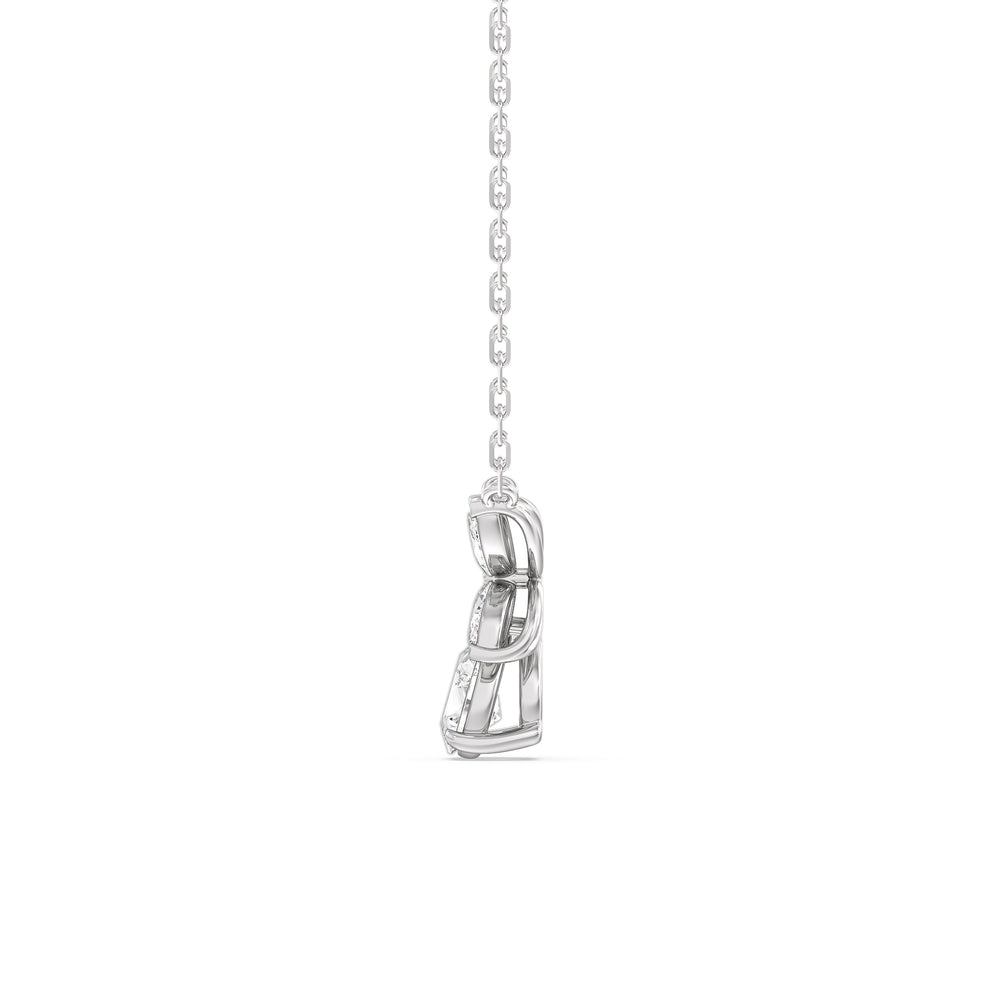 Tulip Drop Necklace with 18KT White Gold / Lab / 1 Cut Diamond in 14KT White Gold / Lab / 1 view 5
