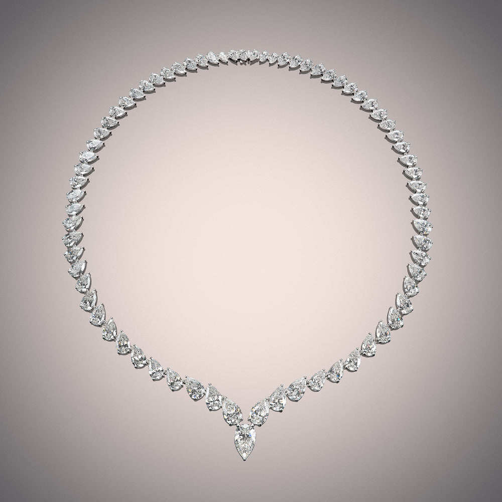 The Bradford Necklace with 18KT White Gold / Lab / 30 Cut Diamond in 14KT White Gold / Lab / 30 view 2
