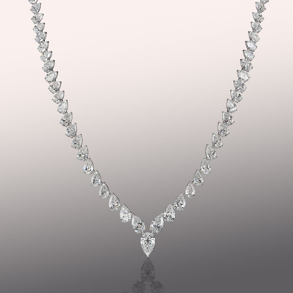 The Bradford Necklace with 18KT White Gold / Lab / 30 Cut Diamond in 14KT White Gold / Lab / 30 view 1

