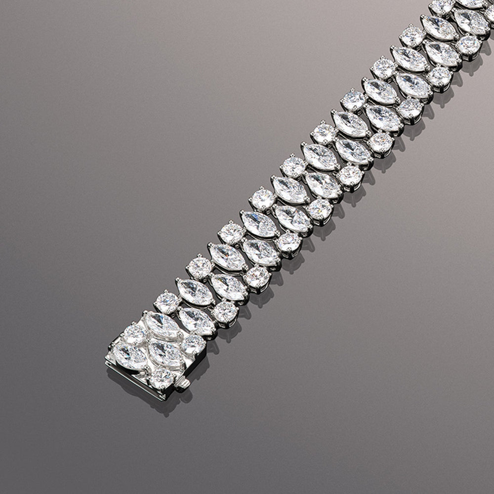 The Delaunay Bracelet with Lab Cut Diamond in 14KT White Gold view 4
