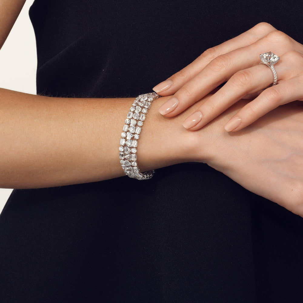 The Rossetti Bracelet with Lab Cut Diamond in 14KT White Gold view 2
