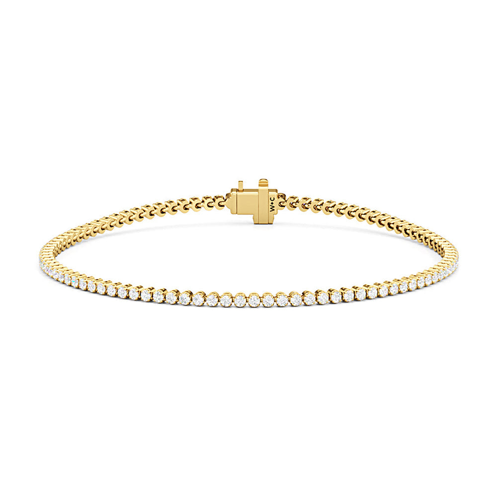 Four Prong Lab Diamond Tennis Bracelet with 10 Cut Diamond in 14KT Rose Gold view 12
