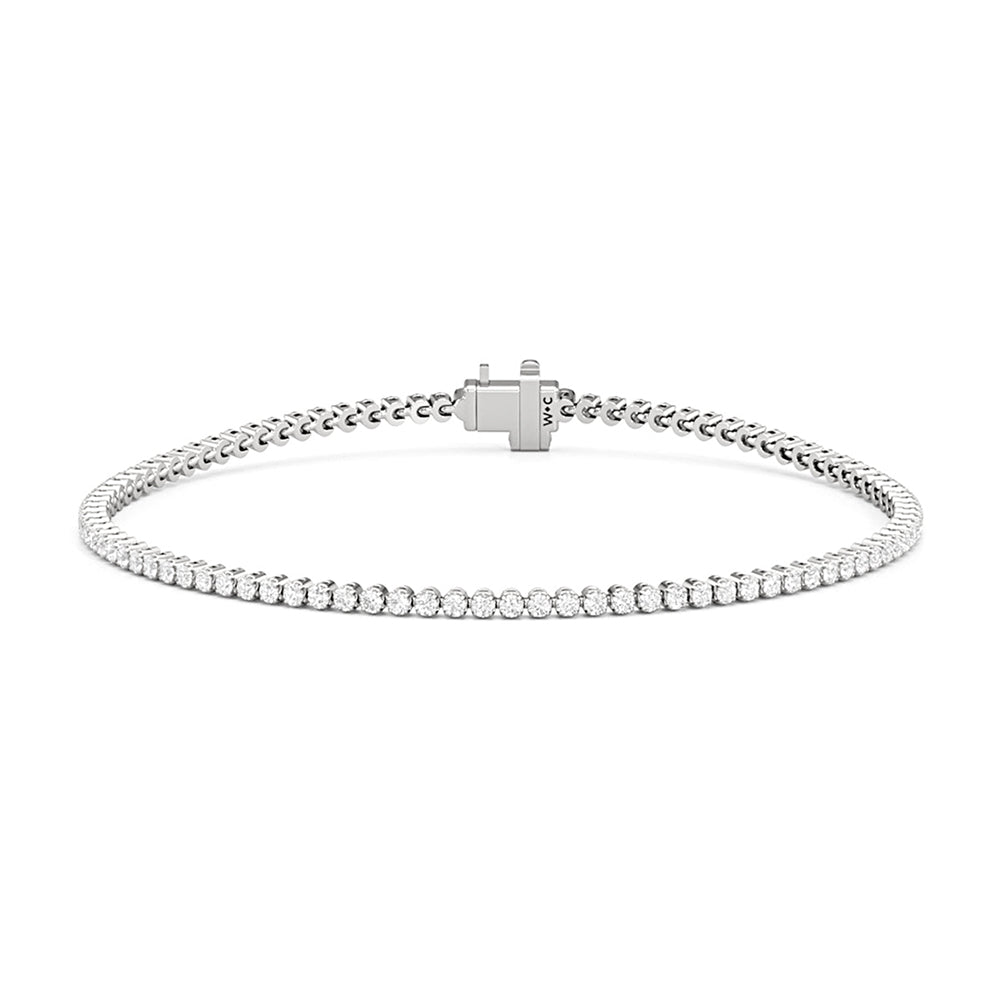 Four Prong Lab Diamond Tennis Bracelet with 10 Cut Diamond in 14KT Rose Gold view 8
