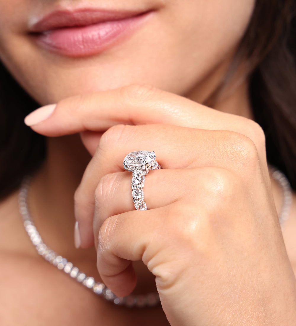 Model Wearing The Fulton Ring with Lab Grown Diamond view