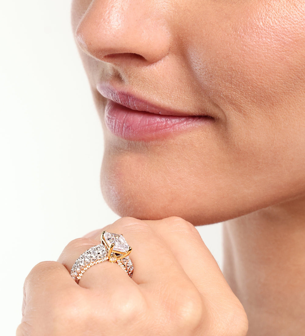 Model Wearing The Astor Ring with Lab Grown Diamond view