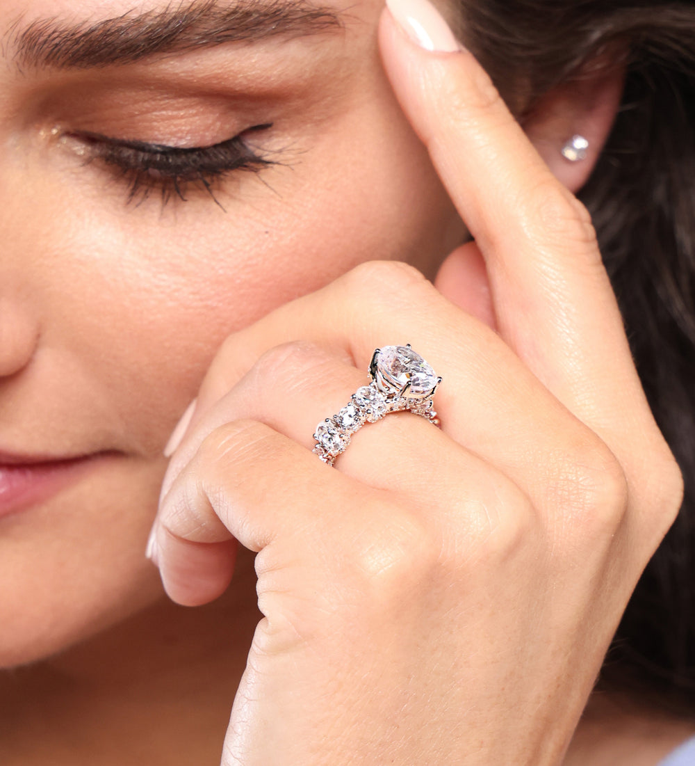 Model Wearing The Madison Avenue Ring with Lab Grown Diamond view