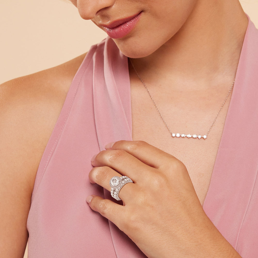 Model Wearing The Balthazar Diamond Band view