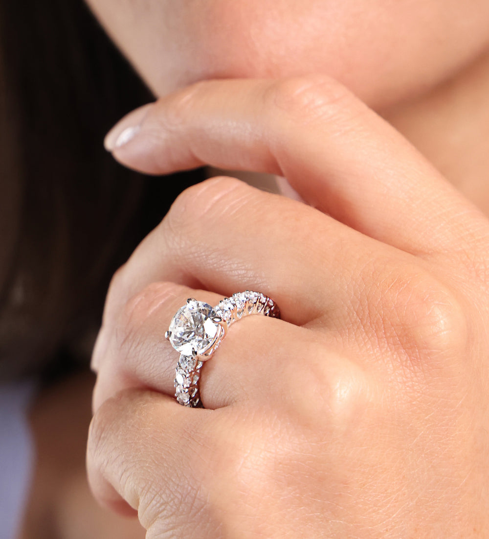 Model Wearing The Uptown Ring with Lab Grown Diamond view