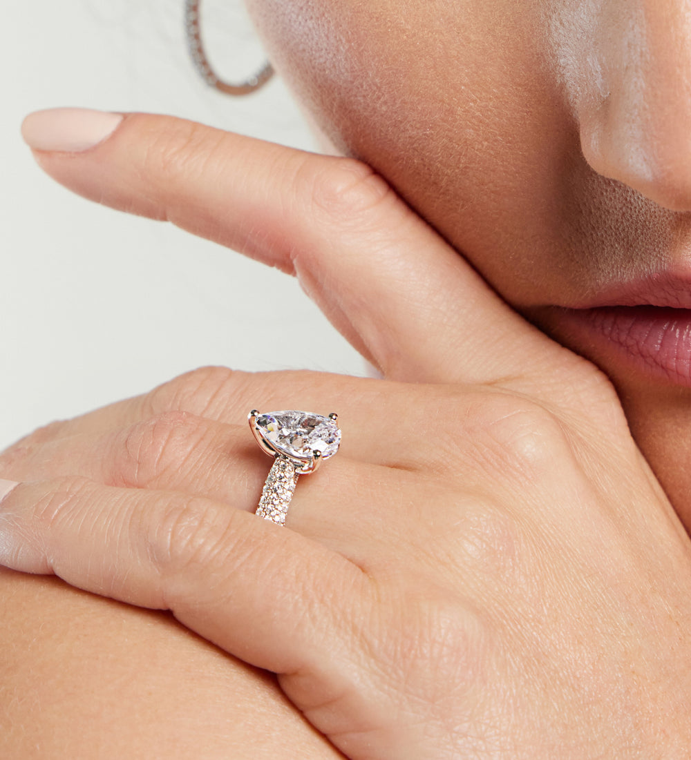 Model Wearing The Gansevoort Ring with Lab Grown Diamond view