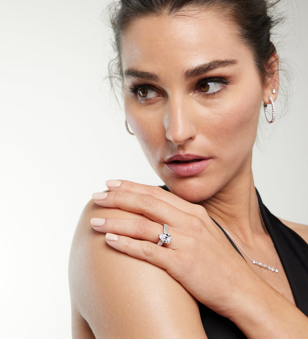 Model Wearing The Gansevoort Ring with Lab Grown Diamond view
