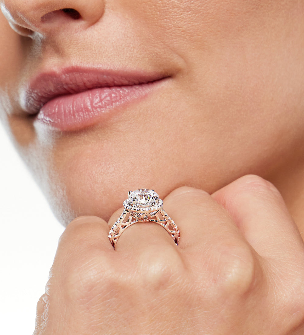 Model Wearing The Dakota Ring with Lab Grown Diamond view