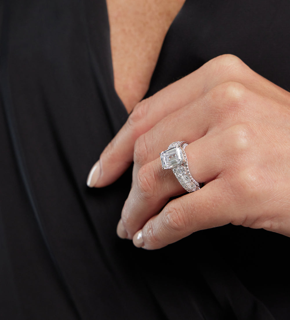 Model Wearing The Varick Ring with Lab Grown Diamond view