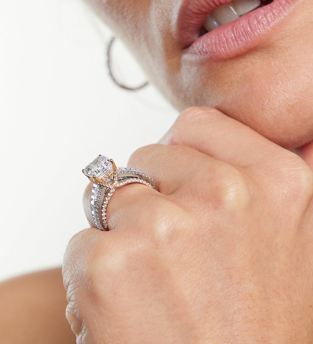 Model Wearing The Tribeca Ring with Lab Grown Diamond view