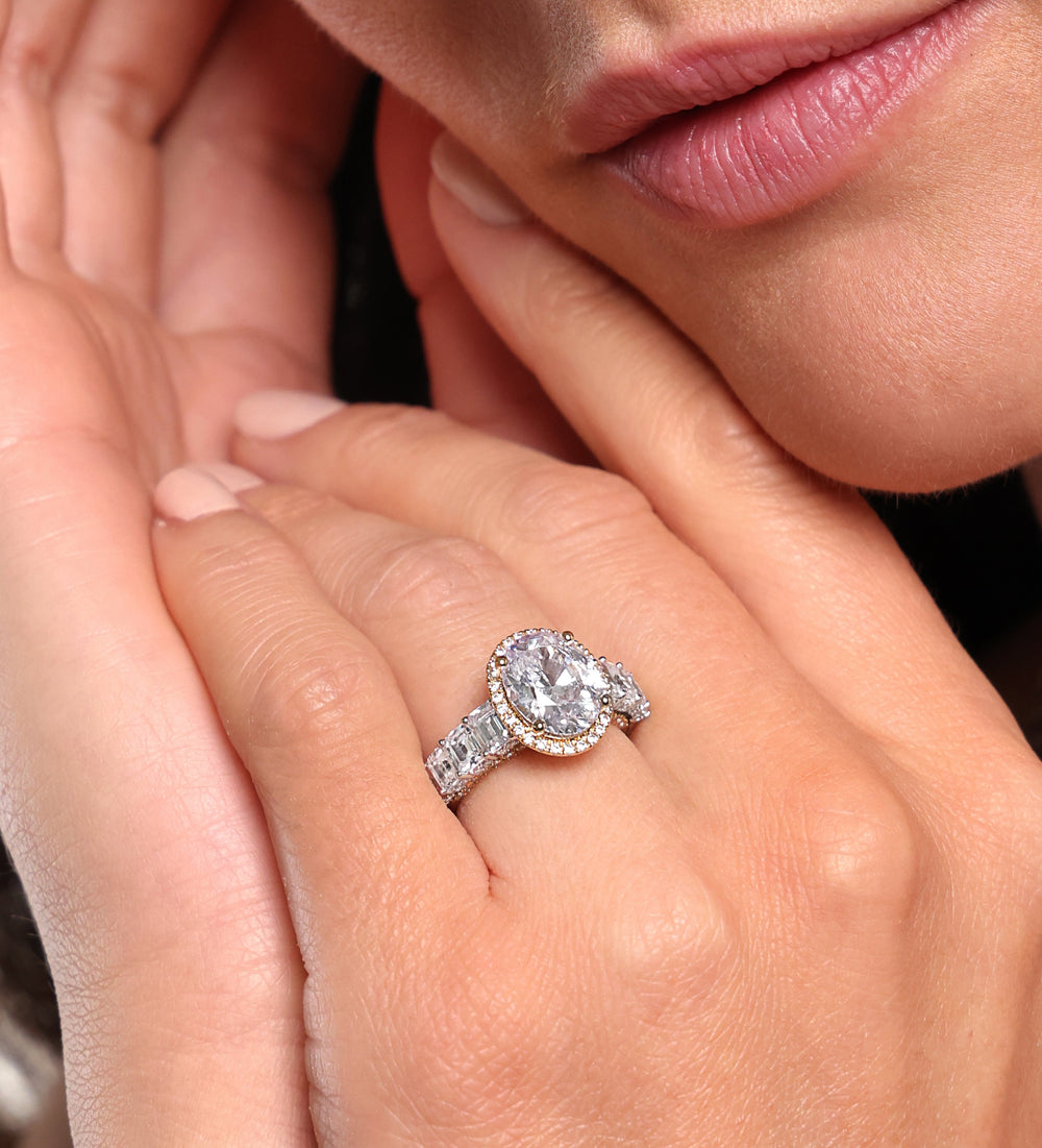 Model Wearing The Plaza Ring with Lab Grown Diamond view
