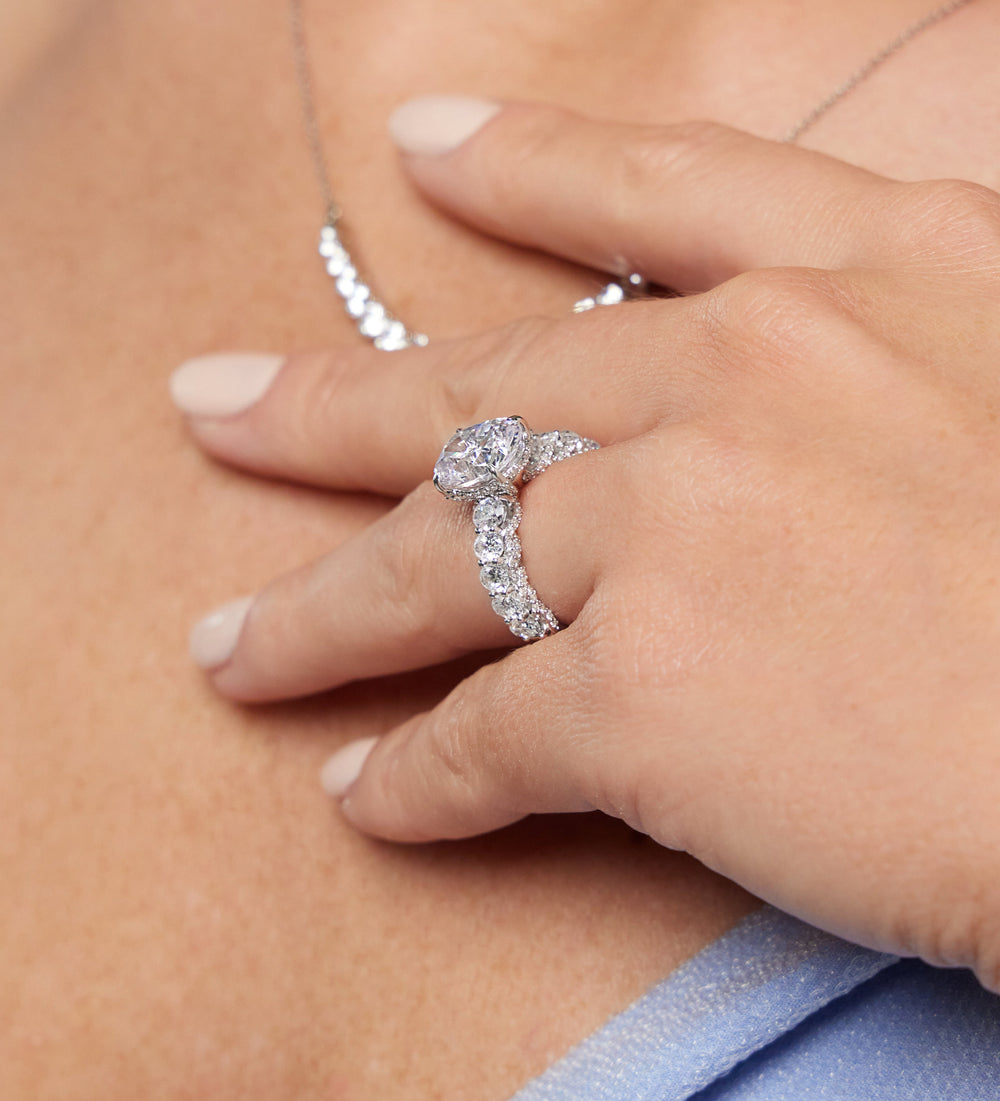Model Wearing The Roosevelt Ring with Lab Grown Diamond view
