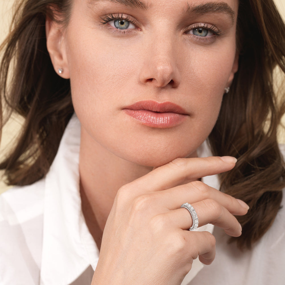 The Palace Anniversary Ring with 18KT White Gold / Lab / 3 1/4 Cut Diamond in 14KT White Gold / Lab / 3 1/4 view 2
