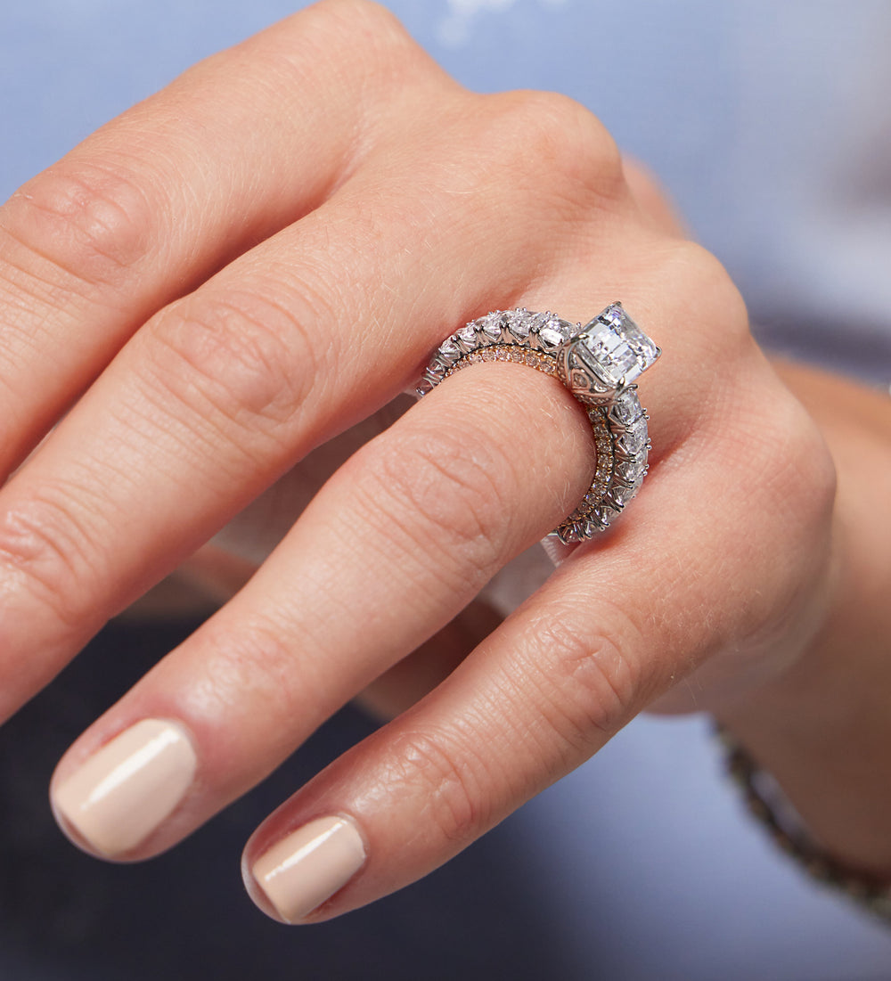 Model Wearing The Lexington Avenue Ring with Lab Grown Diamond view