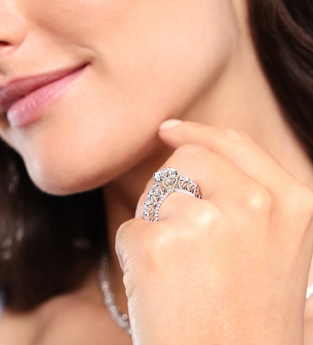 Model Wearing The Sutton Ring with Lab Grown Diamond view