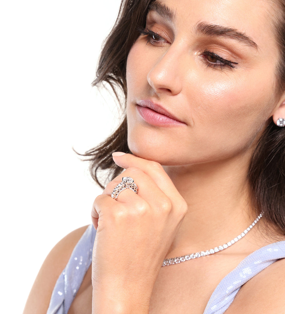 Model Wearing The Sutton Ring with Lab Grown Diamond view
