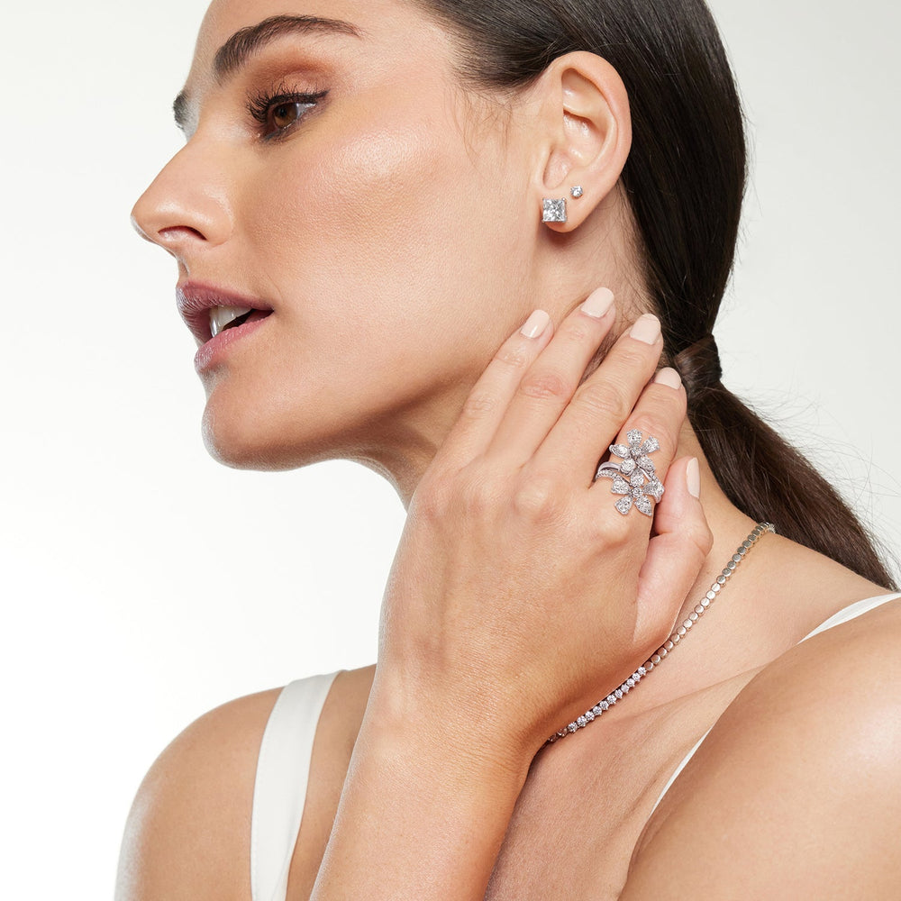 Model Wearing Daisy Duet Ring view