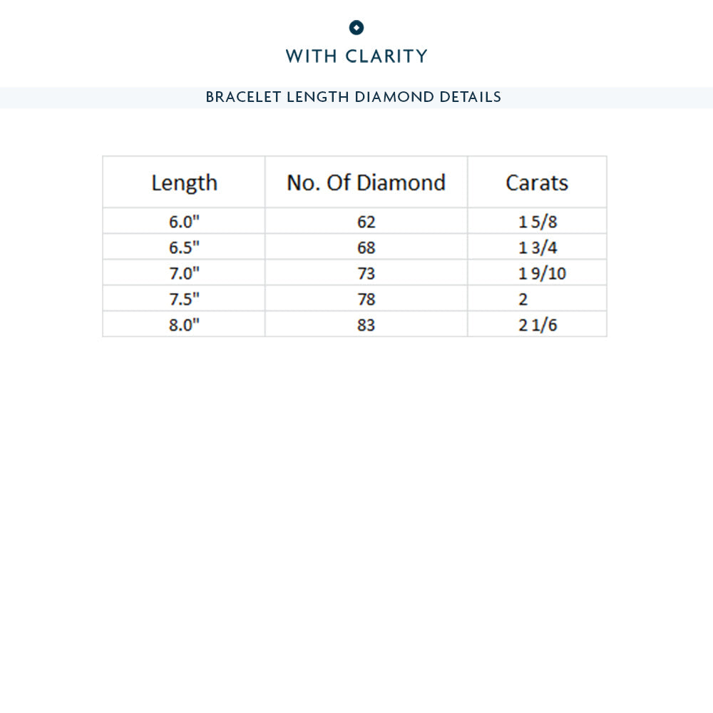 Three Prong Lab Diamond Tennis Bracelet with 2 Cut Diamond in 14KT White Gold view 5
