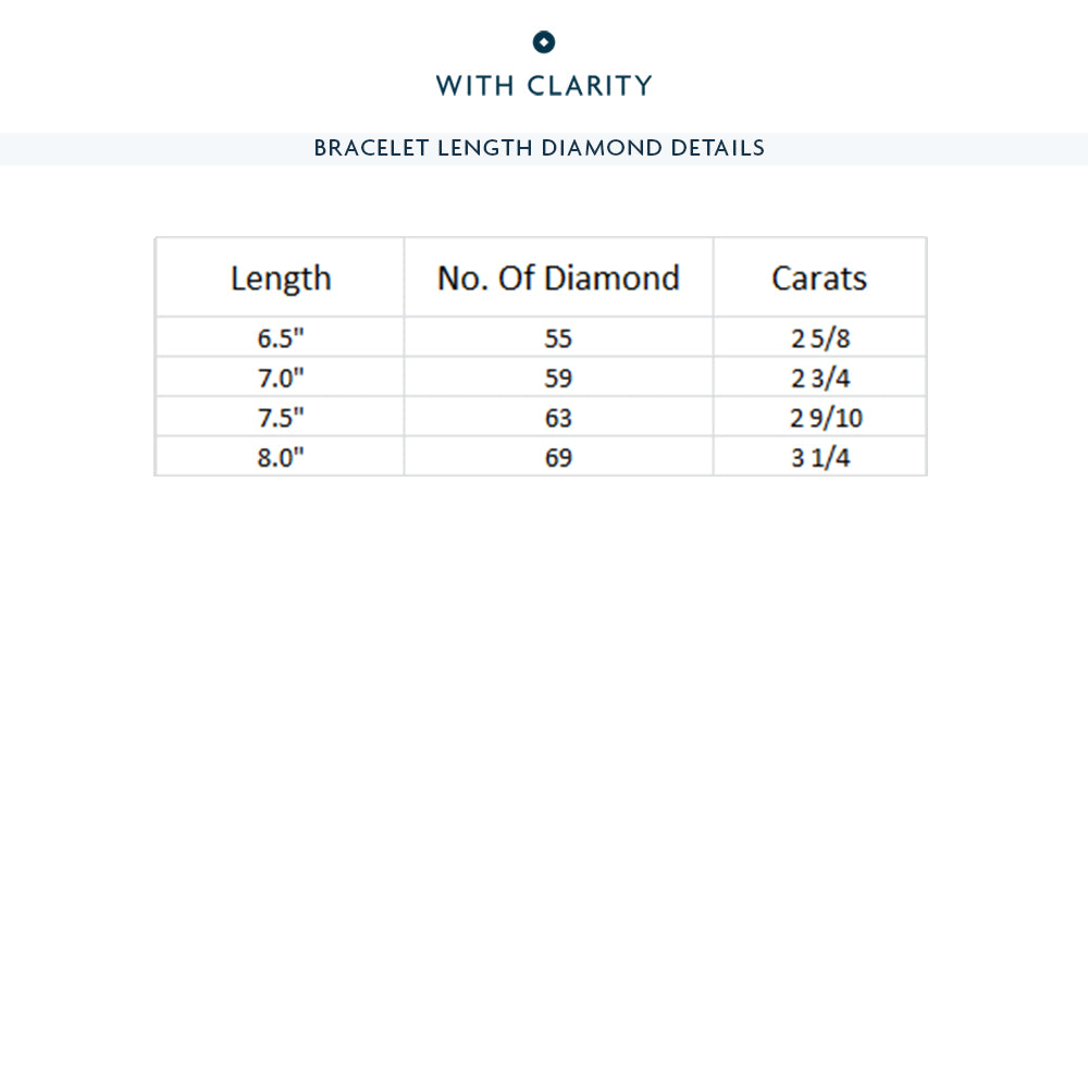 Three Prong Lab Diamond Tennis Bracelet with 2 5/8 Cut Diamond in 14KT Yellow Gold view 5
