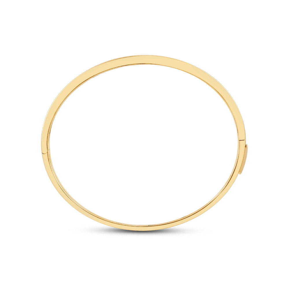Classic Pave Diamond Bangle with Lab Cut Diamond in 14KT Yellow Gold view 4

