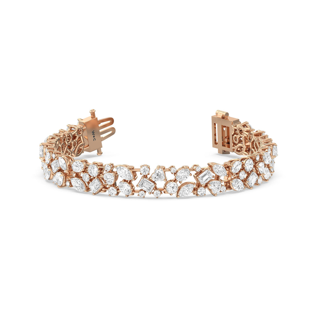 Constellation Bracelet with Lab Cut Diamond in 14KT Rose Gold view 1

