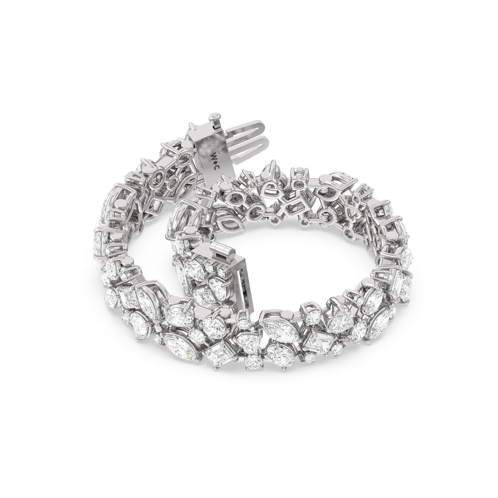 Constellation Bracelet with Lab Cut Diamond in 14KT White Gold view 2
