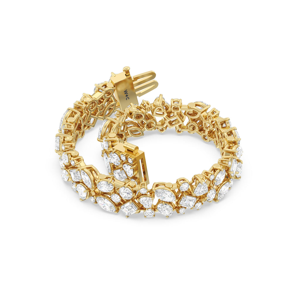 Constellation Bracelet with Lab Cut Diamond in 14KT Yellow Gold view 2

