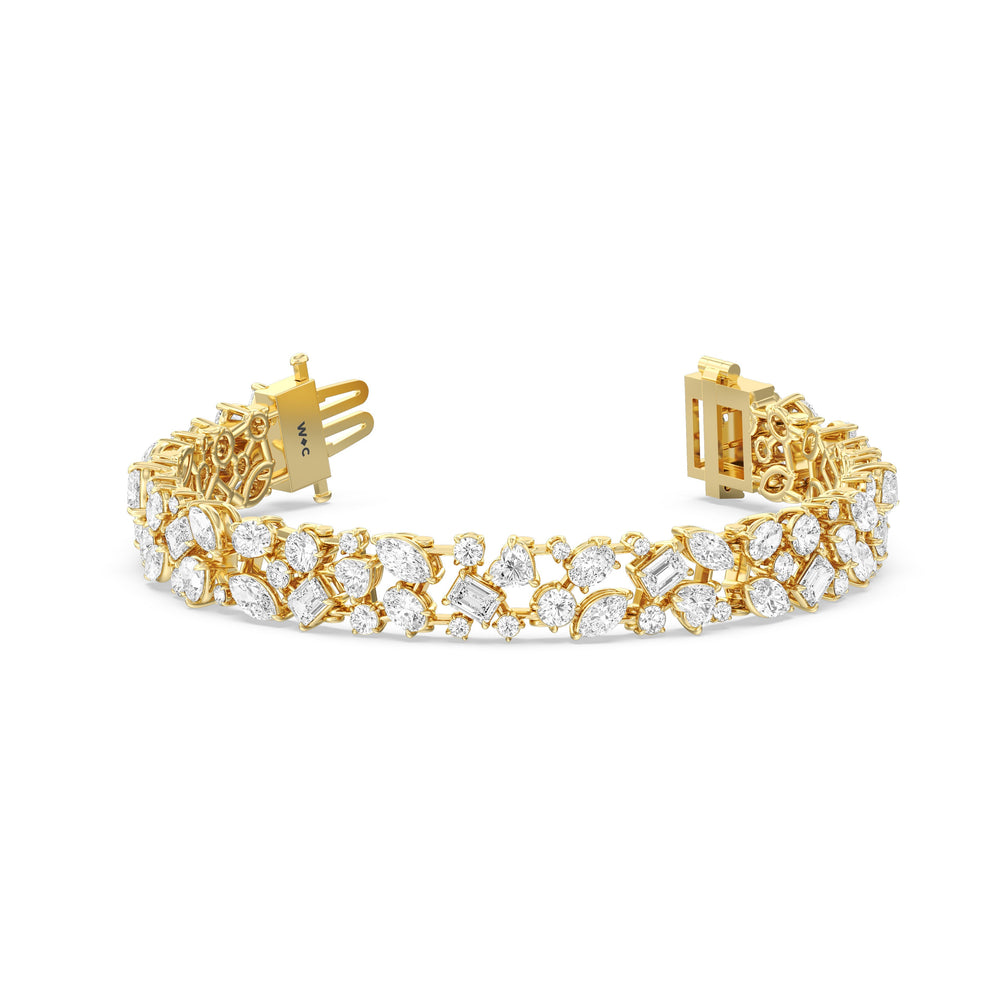 Constellation Bracelet with Lab Cut Diamond in 14KT Yellow Gold view 1
