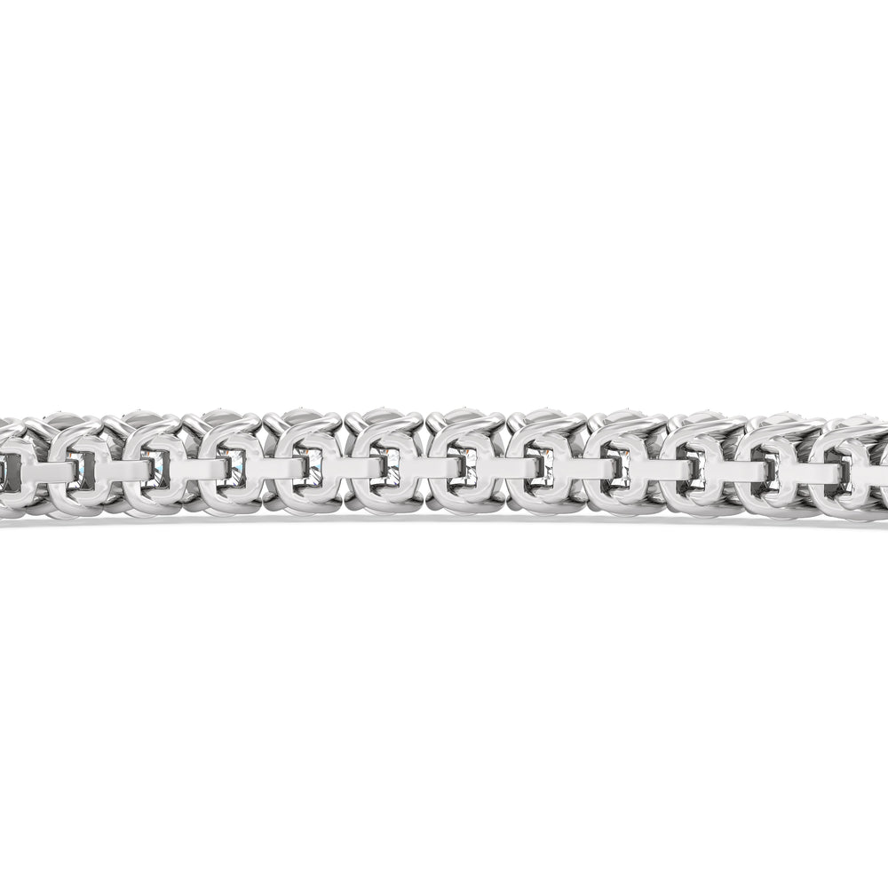 Oval Tennis Bracelet with 3 Cut Diamond in 14KT White Gold view 7
