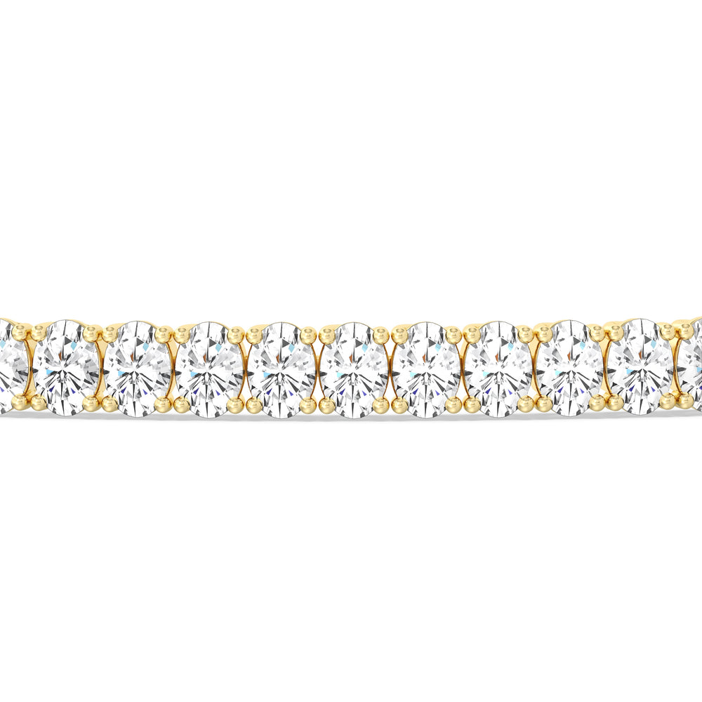 Oval Tennis Bracelet with 3 Cut Diamond in 14KT Yellow Gold view 6
