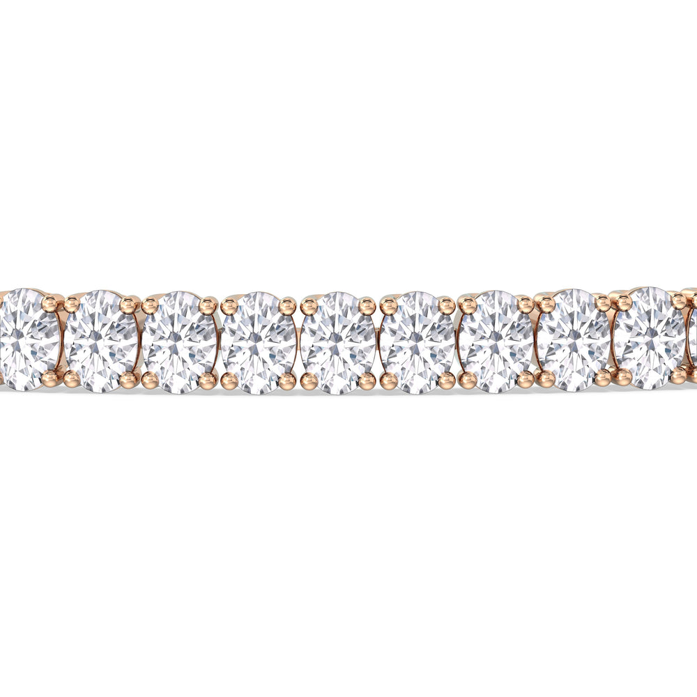 Oval Tennis Bracelet with 4 1/2 Cut Diamond in 14KT Rose Gold view 6
