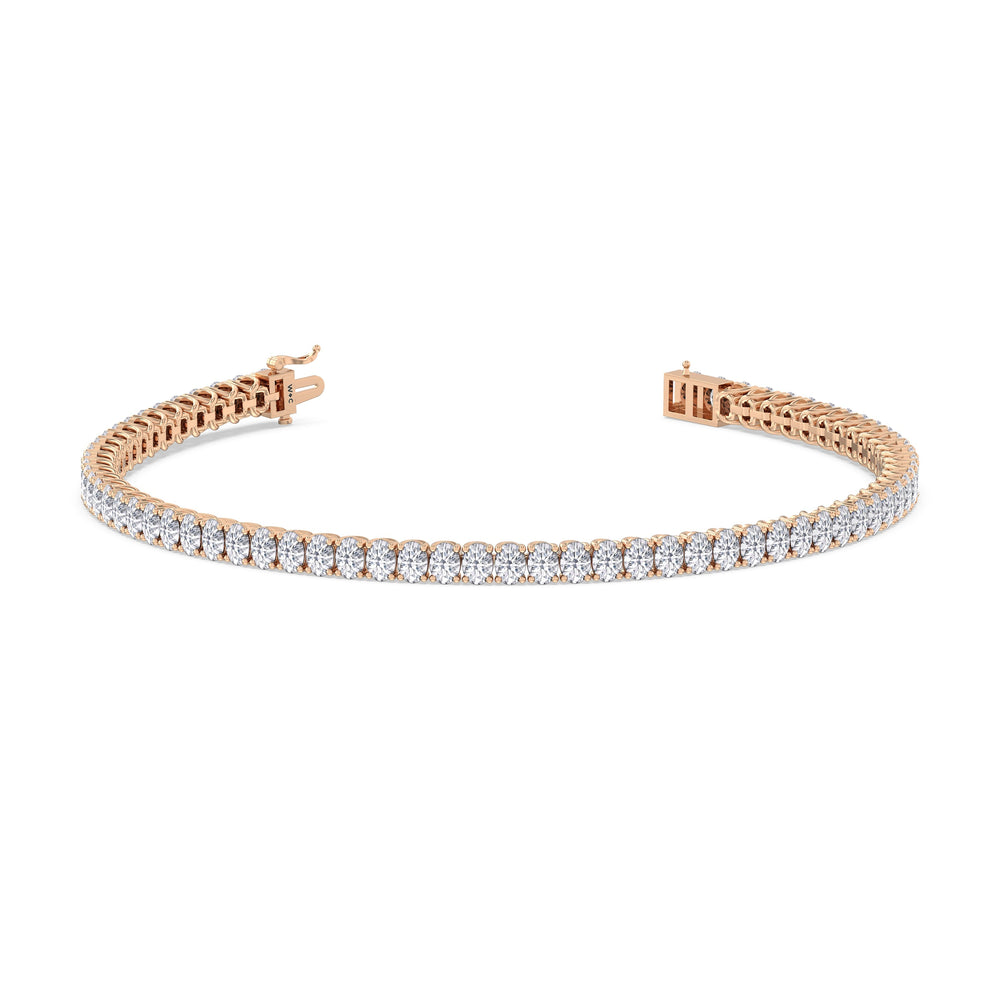 Oval Tennis Bracelet with 4 1/2 Cut Diamond in 14KT Rose Gold view 2
