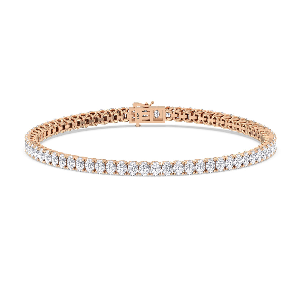 Oval Tennis Bracelet with 4 1/2 Cut Diamond in 14KT Rose Gold view 1

