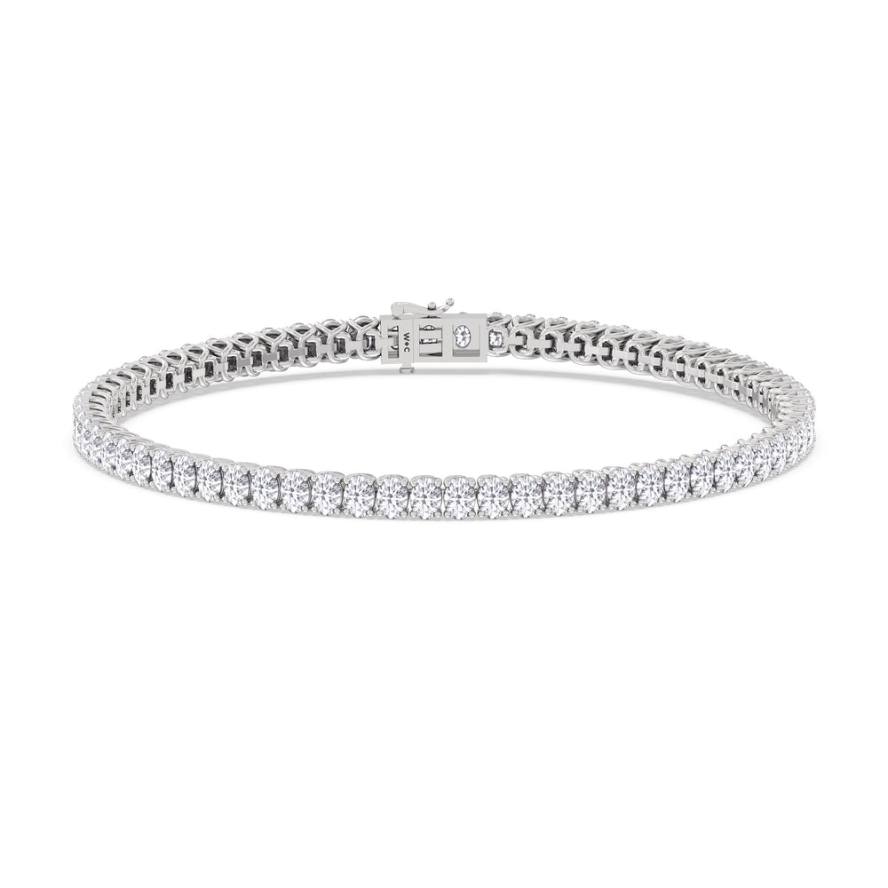 Oval Tennis Bracelet with 4 1/2 Cut Diamond in 14KT White Gold view 1
