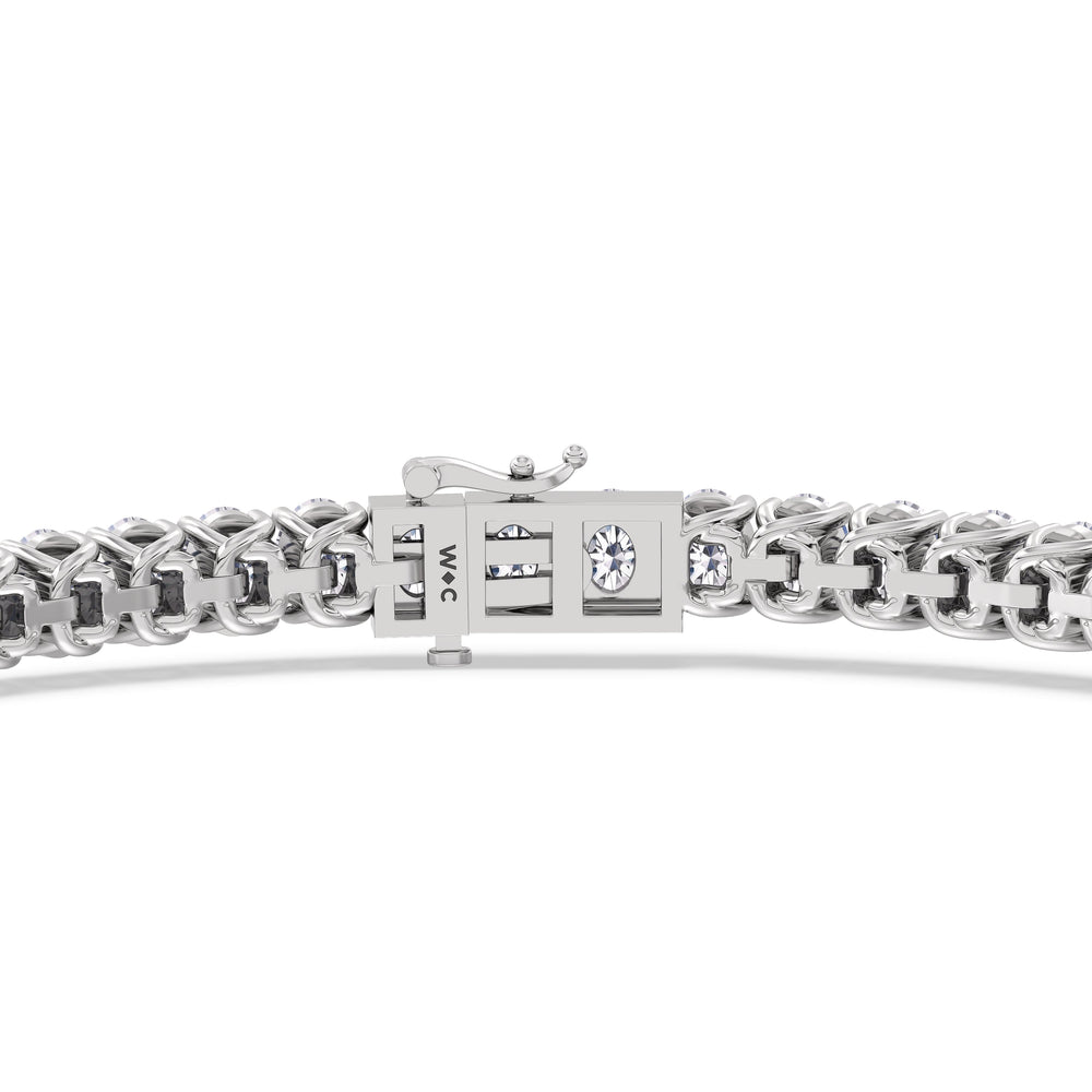 Oval Tennis Bracelet with 4 1/2 Cut Diamond in 14KT White Gold view 7
