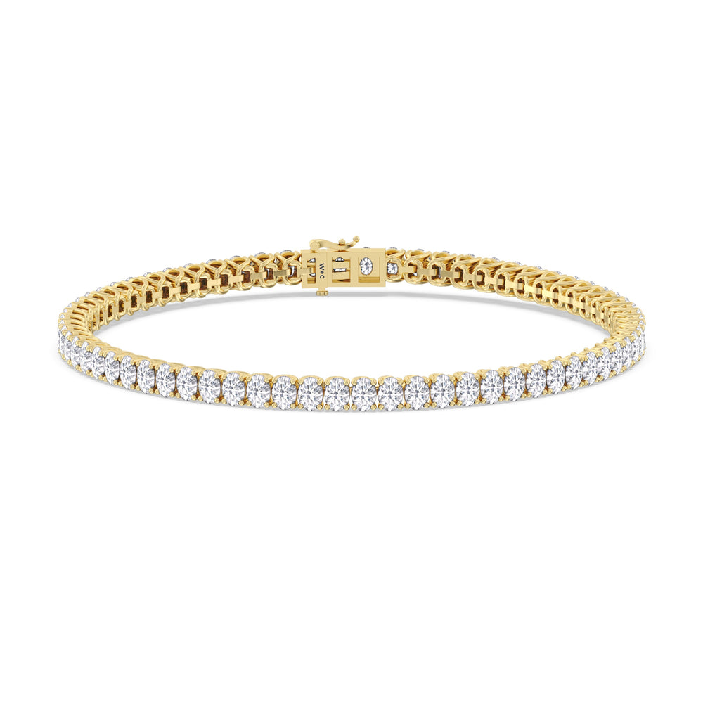 Oval Tennis Bracelet with 4 1/2 Cut Diamond in 14KT Yellow Gold view 1
