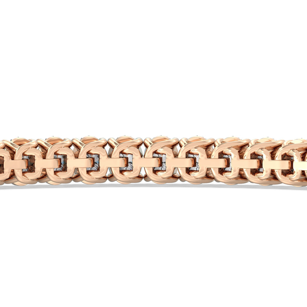Oval Tennis Bracelet with 7 Cut Diamond in 14KT Rose Gold view 8
