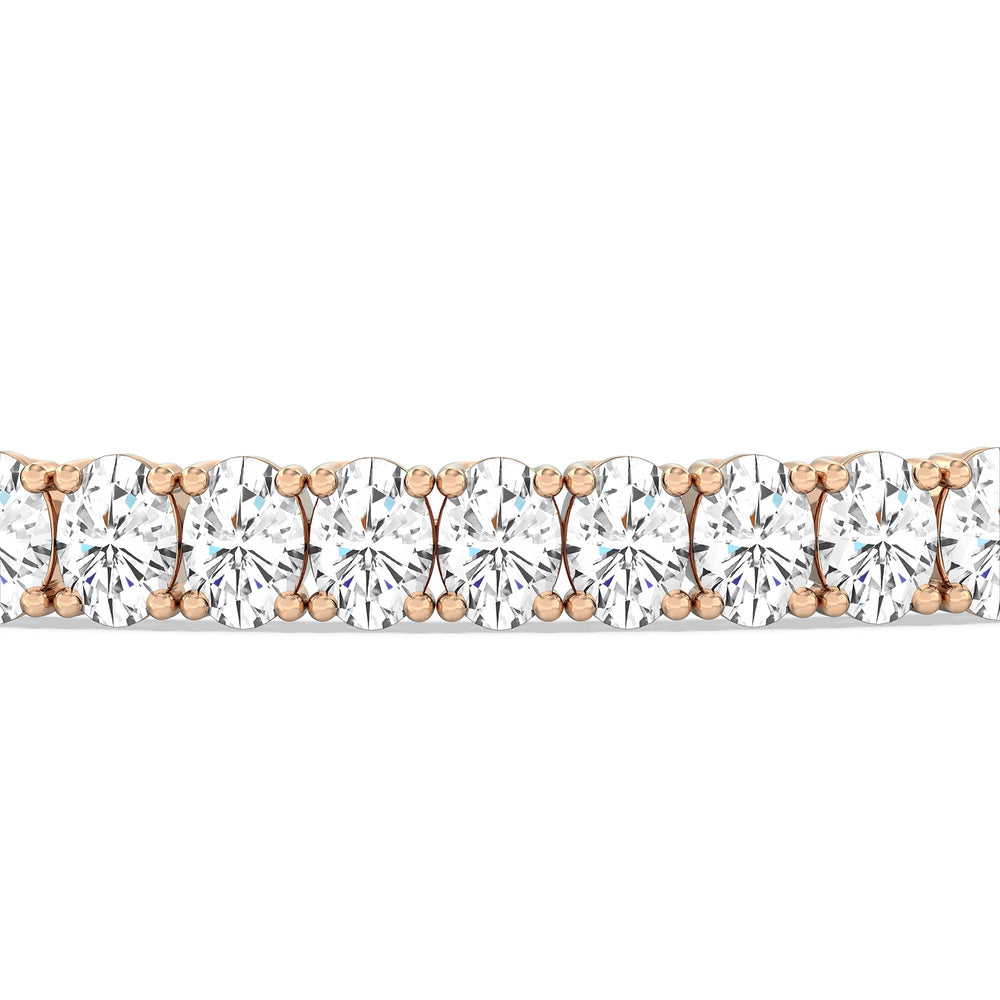 Oval Tennis Bracelet with 7 Cut Diamond in 14KT Rose Gold view 6
