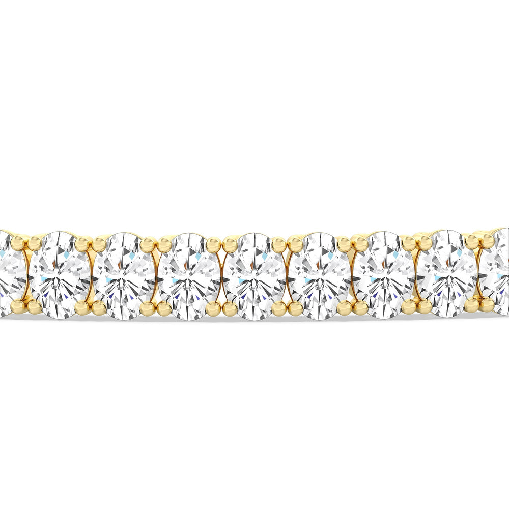 Oval Tennis Bracelet with 7 Cut Diamond in 14KT Yellow Gold view 6
