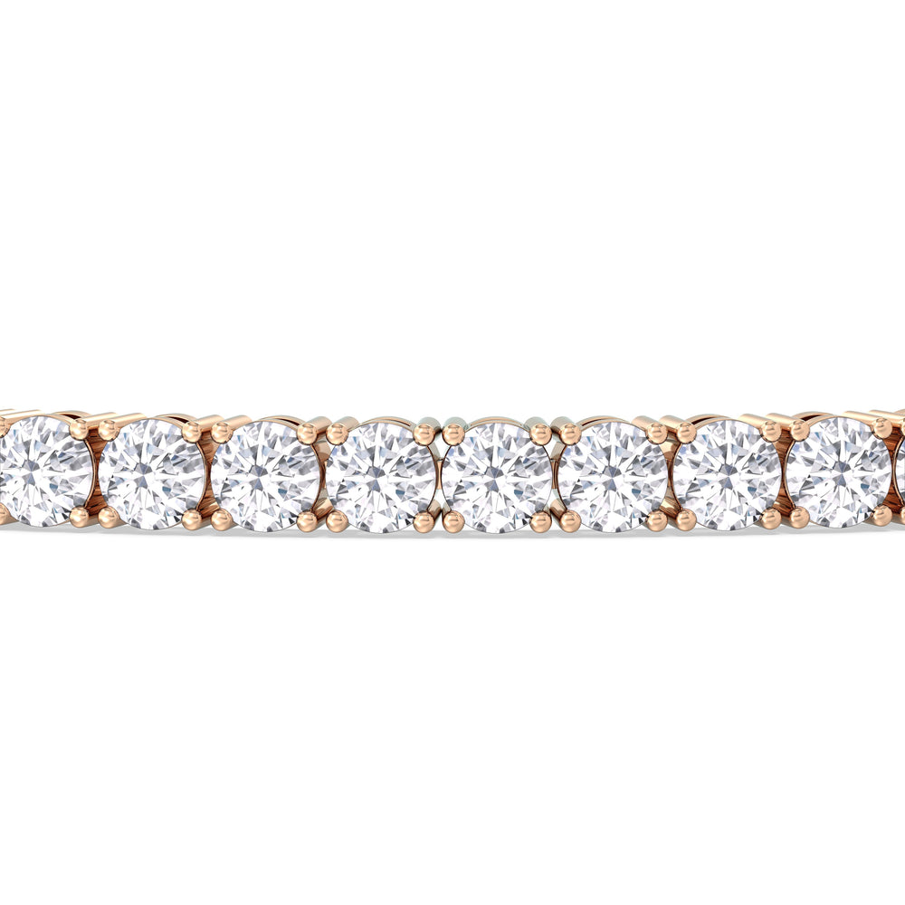 Four Prong Lab Diamond Tennis Bracelet with 7 Cut Diamond in 14KT Rose Gold view 4

