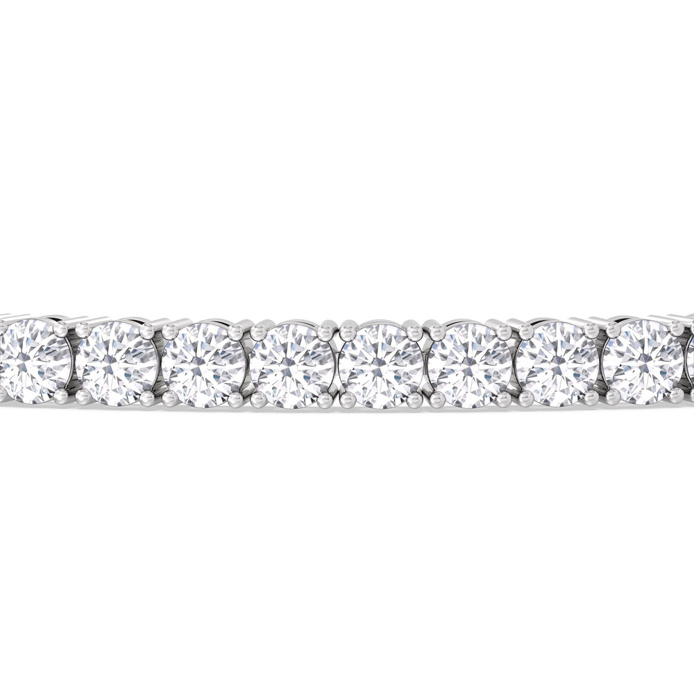 Four Prong Lab Diamond Tennis Bracelet with 7 Cut Diamond in 14KT White Gold view 4
